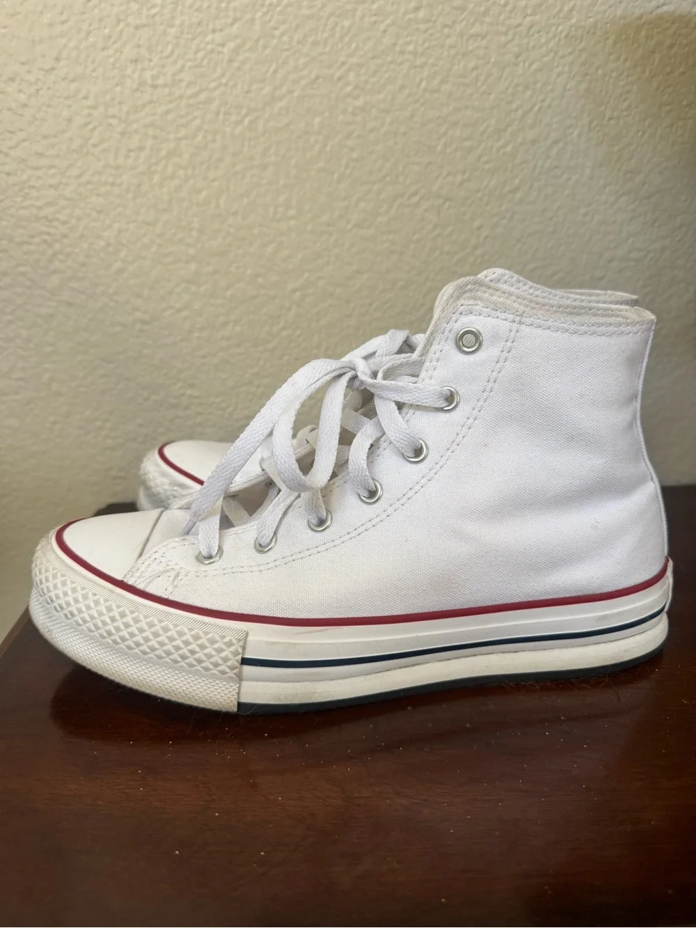 Youth Converse White High-Top Sneakers - youth 5.5